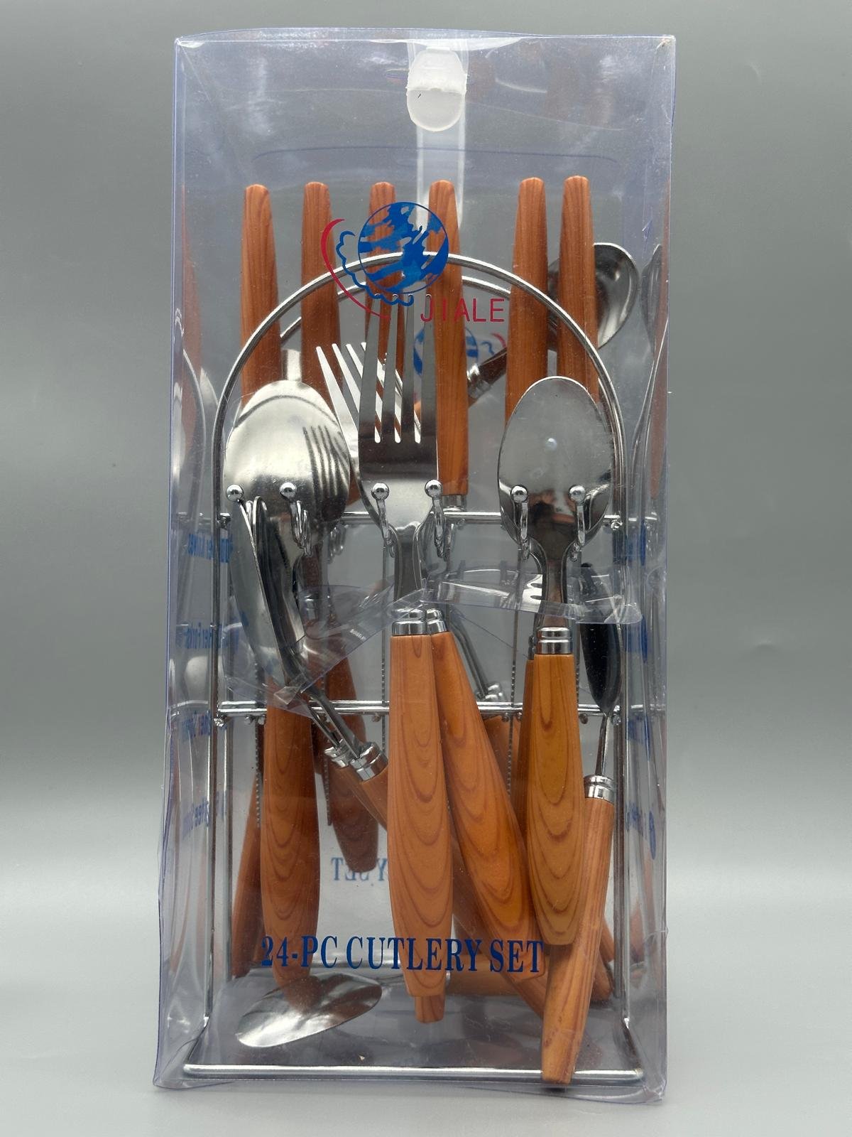 24 piece stainless steel cutlery set with forks knives and spoons
