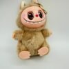 Pop Mart Labubu brown bunny plush keychain collectible designer toy with vinyl face and toothy grin